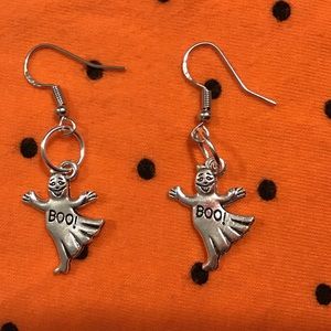 Ghost boo 925 silver Halloween earrings hand made